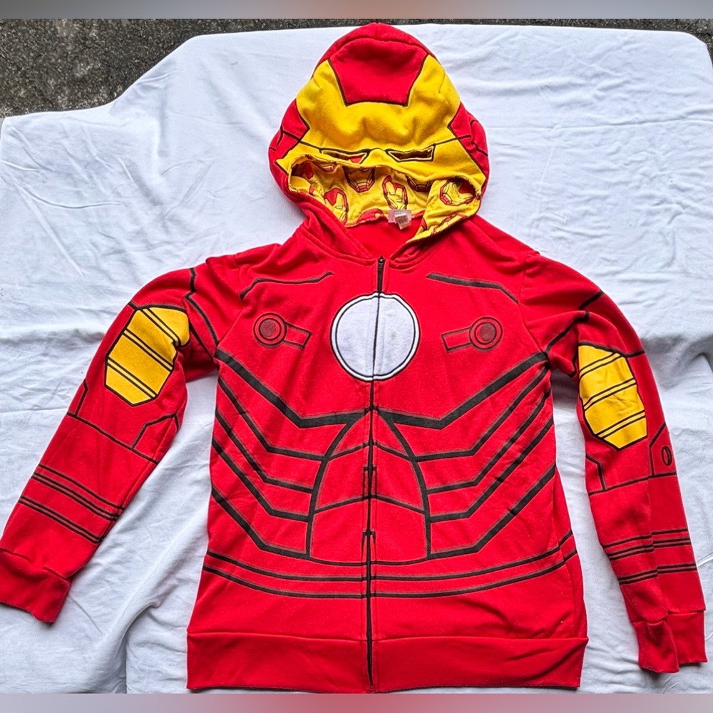 Iron Man zip up hoodie mask